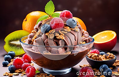 Chocolate ice-cream delicious food , dessert images. Stock Photo